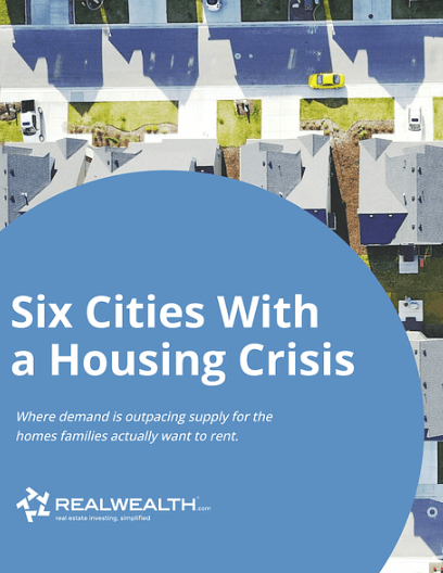 Cover page for Six Cities with a Housing Crisis PDF. RealWealth logo