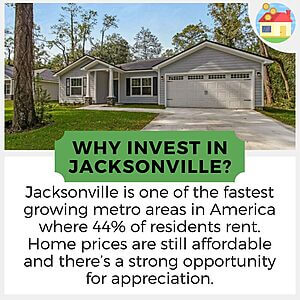 Picture of Jacksonville investment property with info about why it's a good place to invest today