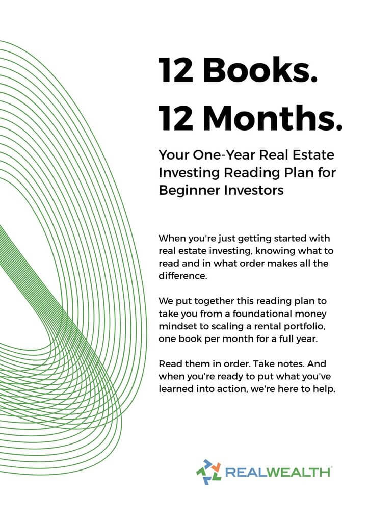 Cover image: 12 Books.12 Months. Your One-Year Real Estate Investing Reading Plan for Beginner Investors RealWealth logo
